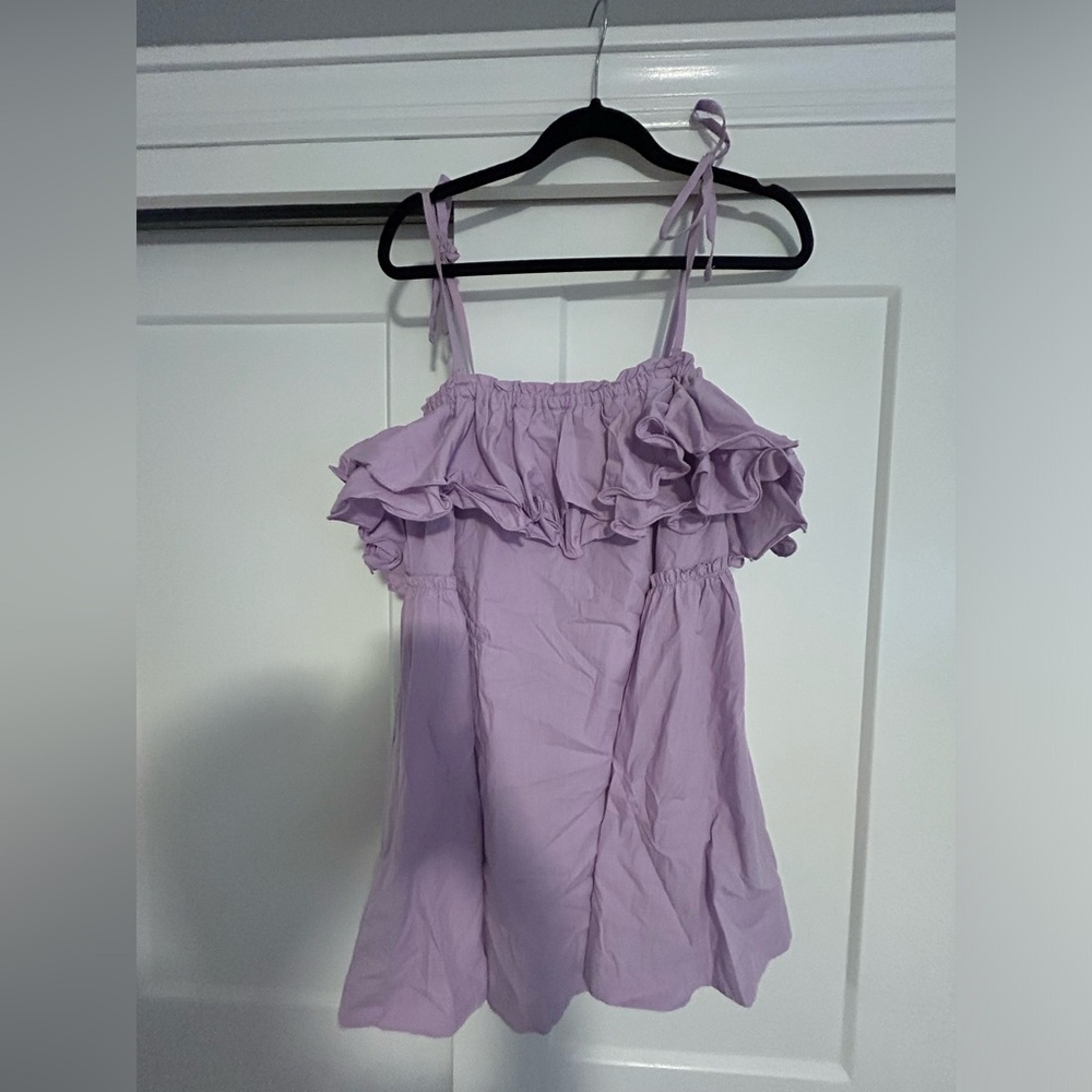 Free People Lavender Ruffle Mini Dress